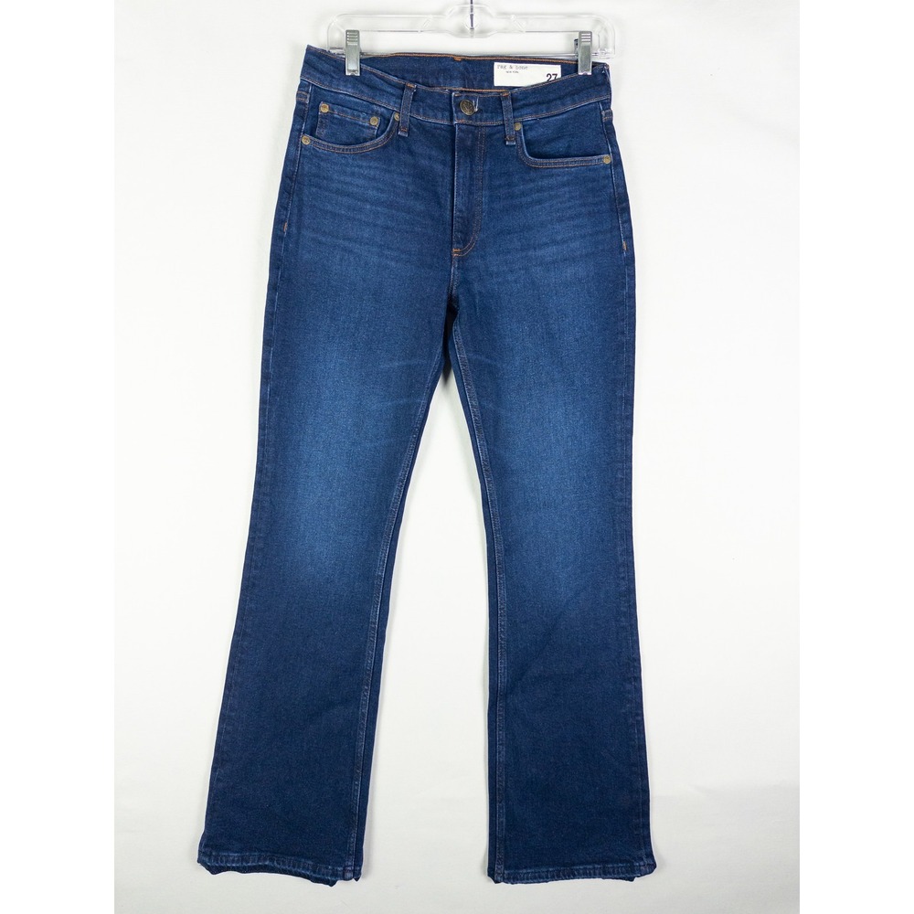 Rag & Bone Clarissa Bootcut Jeans Womens 27 Dark Blue Stretch Denim Quiet Luxury